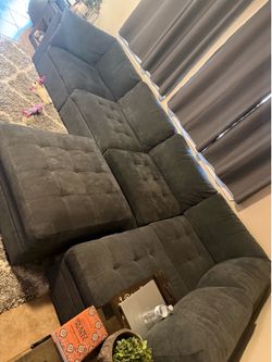 6-pc Dark Gray Modular Fabric Sectional