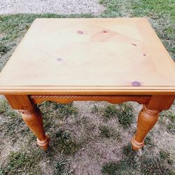 Light Wood Square End Table