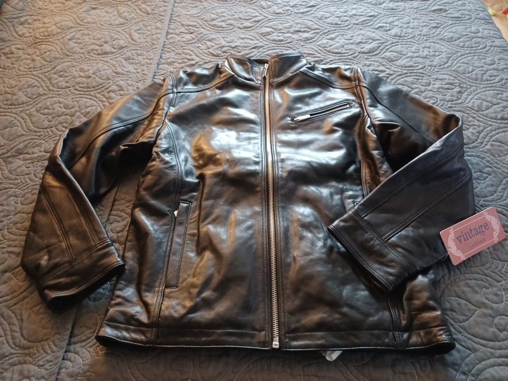 NWT..Men's Leather Jacket
