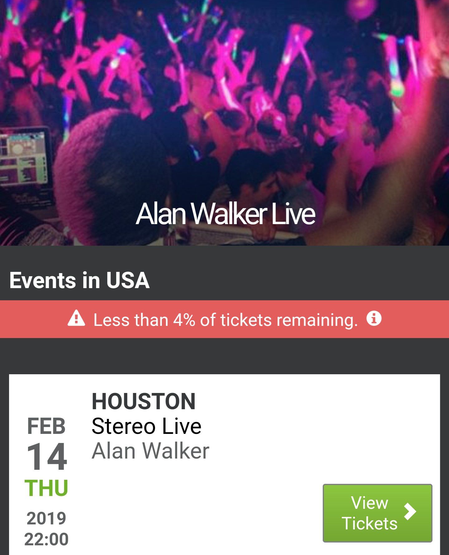 Alan Walker VIP Tkts - Houston
