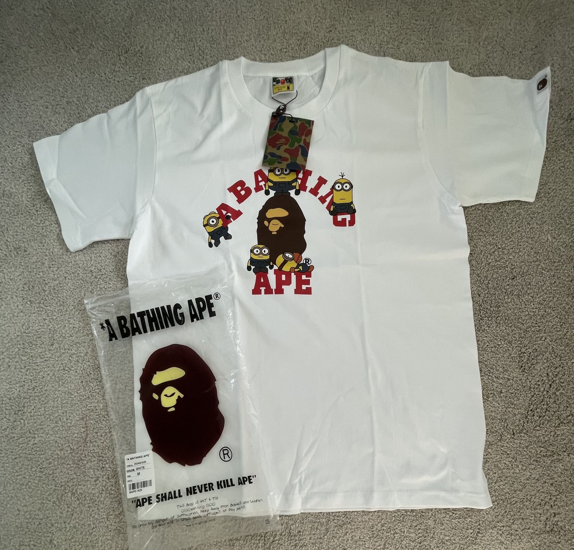 White Minions Bape Tee