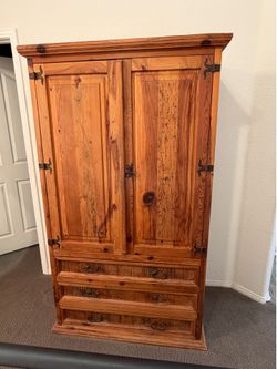 Mexican Rustic Pine Armoire or Wardrobe
