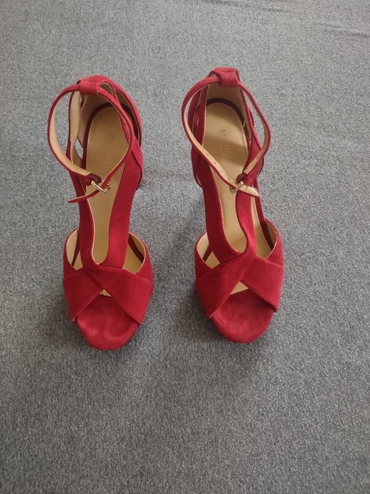 Michael Kors Red Suede High Heels Size 7.5