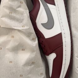 Jordan 1 Low “White Bordeaux” “Cherrywood” (Men’s 12). New in box.