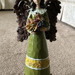  Harvest Angel resin figurine folk art prairie woodlands holiday decor