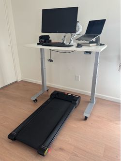 Sunny Health & Fitness Walkstation Slim Flat Treadmill for Under Desk and Home - SF-T7945