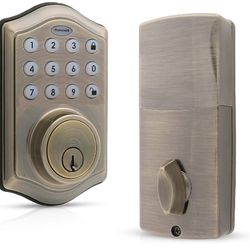 Honeywell Safes & Door Locks - Keyless Entry Door Lock with Smart Electronic Keypad Deadbolt - Easy Installation & 50 Different User Pin Codes - Auto 