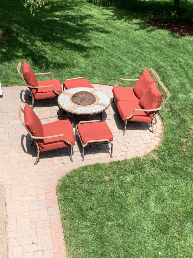 Patio furniture with fire pit
