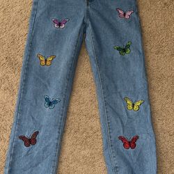 Womens Jeans W/ Butterfly’s 