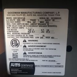 Goodman 1.5 Ton Condensor NEW