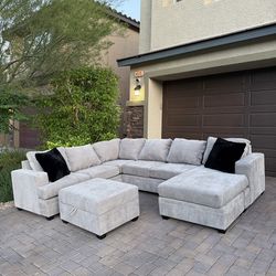 Sectional and ottoman