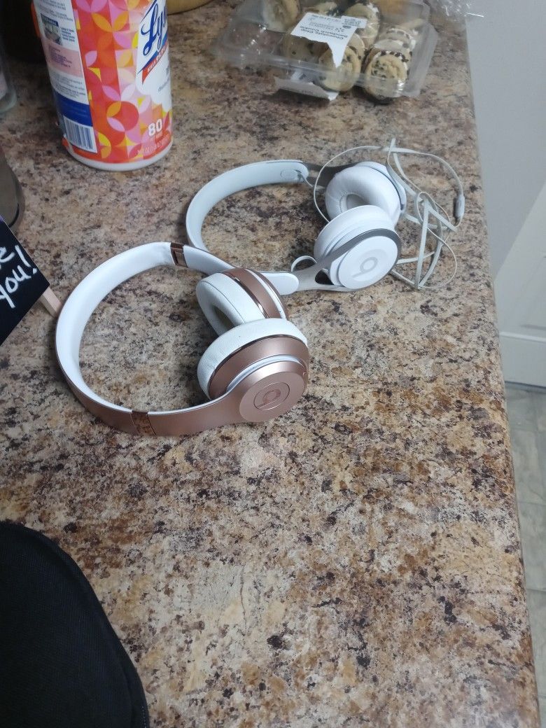 Pink Solo Beats Wireless And White Beats Wired