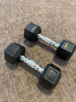 Pair of 10 lb Hex Dumbbells