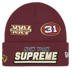 Supreme New Era Football Beanie Cardinal
