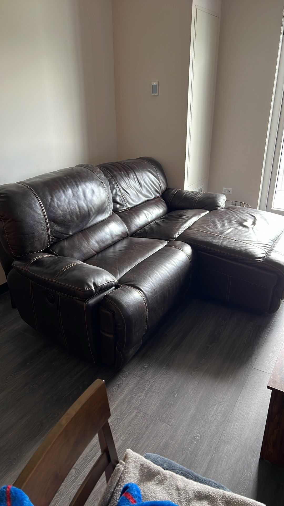 Two Seat Leather Sofa With Chaise