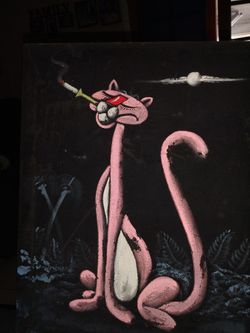 Vintage Pink Panther 60s Valvet Painting