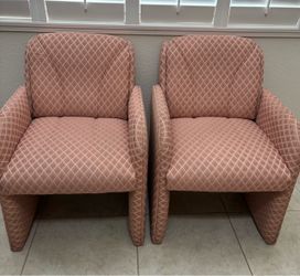 Pair of Made in USA Upholstered Accent C