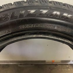 set bridgestone blizzak winter tires 195/55/15