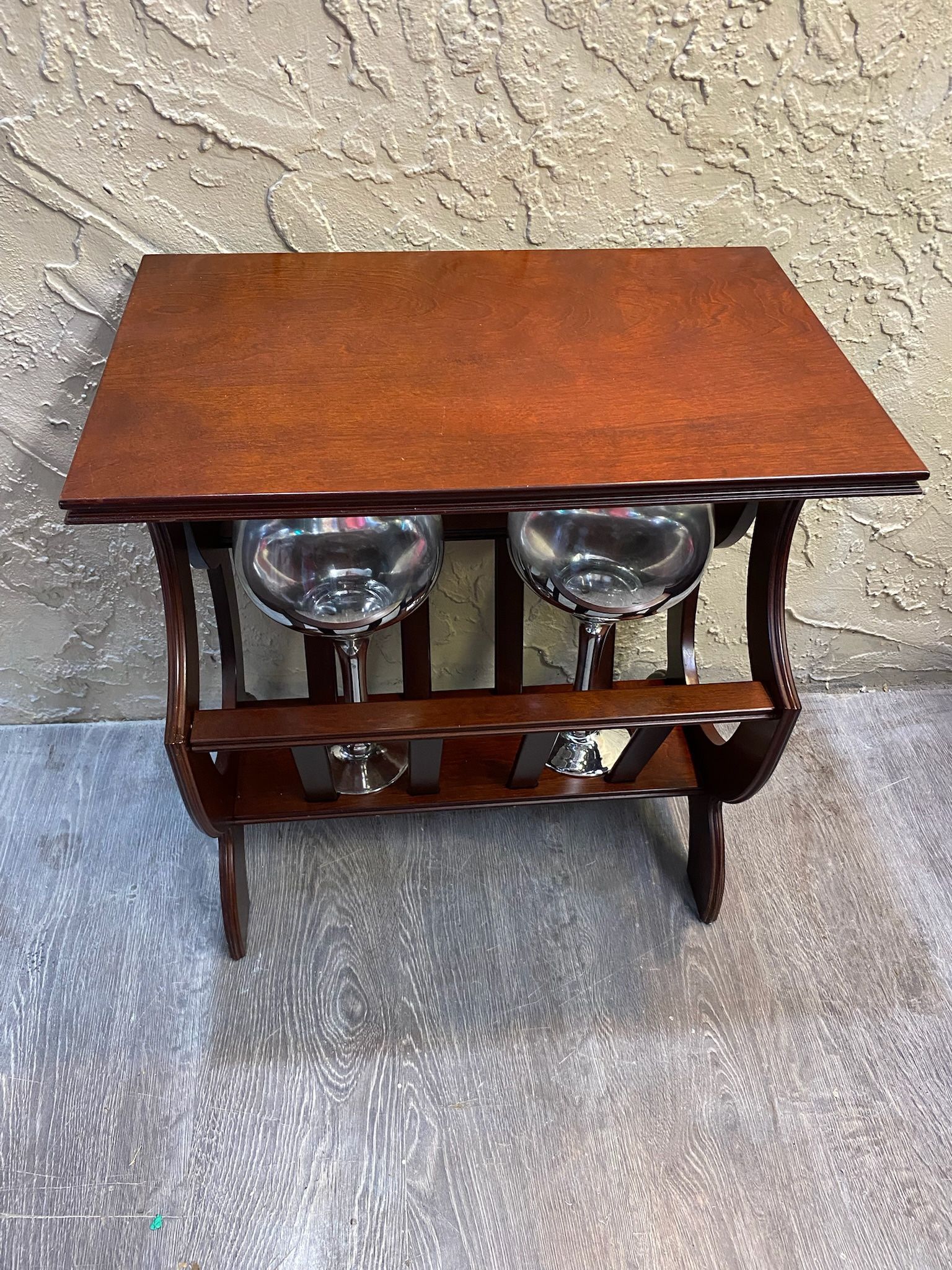 REAL WOOD ENTRY TABLE (Wine Glasses NOT Included- Local Delivery for a Fee - See My Items