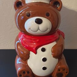 vintage B&D ceramic teddy bear chef cookie jar. 
