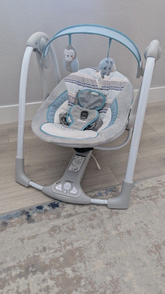 Ingenuity ConvertMe 2-in-1 Compact Portable Baby Swing 2 Infant Seat