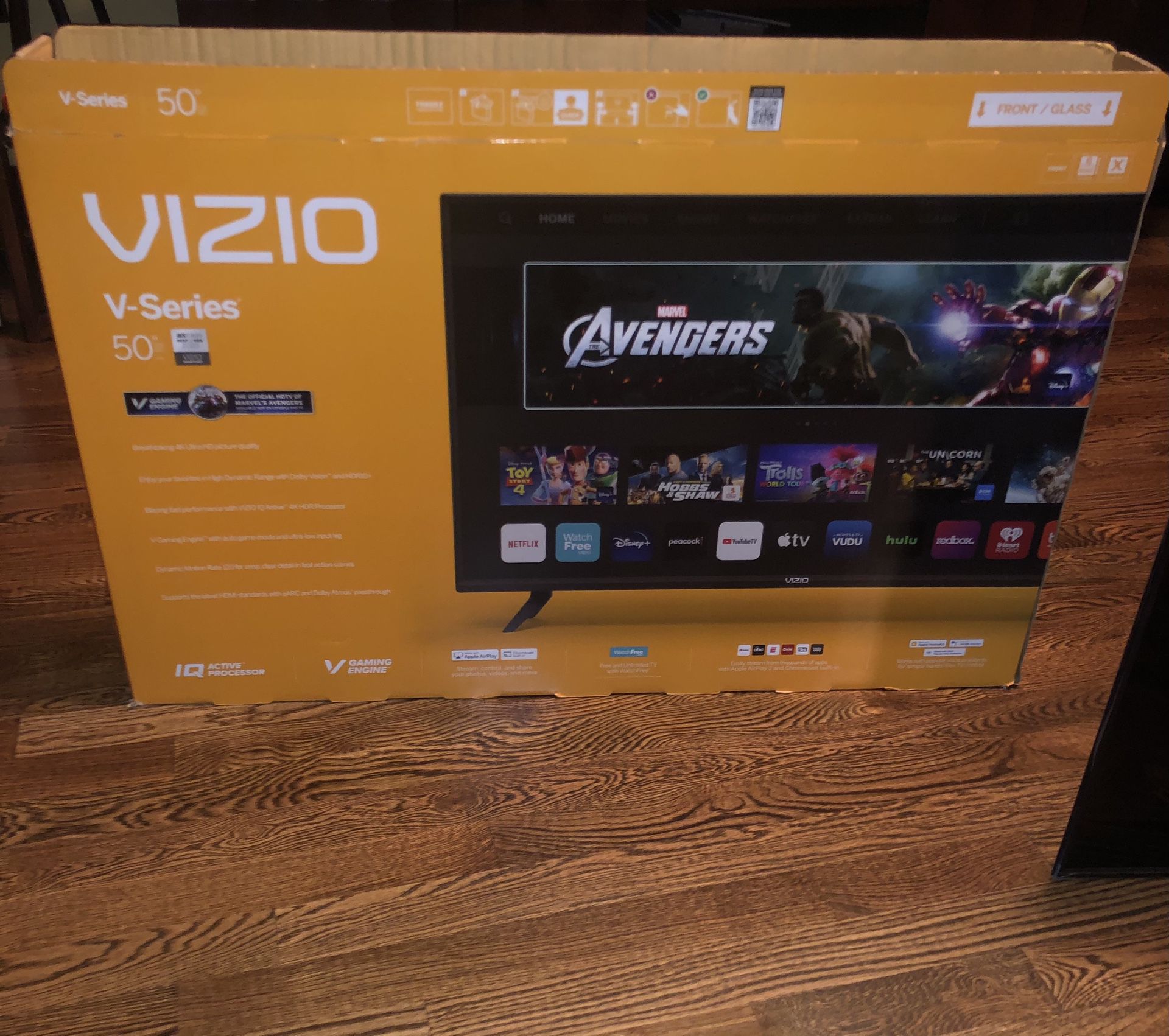 Vizo 50 Inch Smart Flat Screen Tv,  Includes Cable And Both Leg Stands