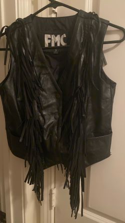 Leather Vest With Fringe, Small