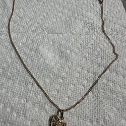 18kt Gold Necklace With 10kt Gold Charm