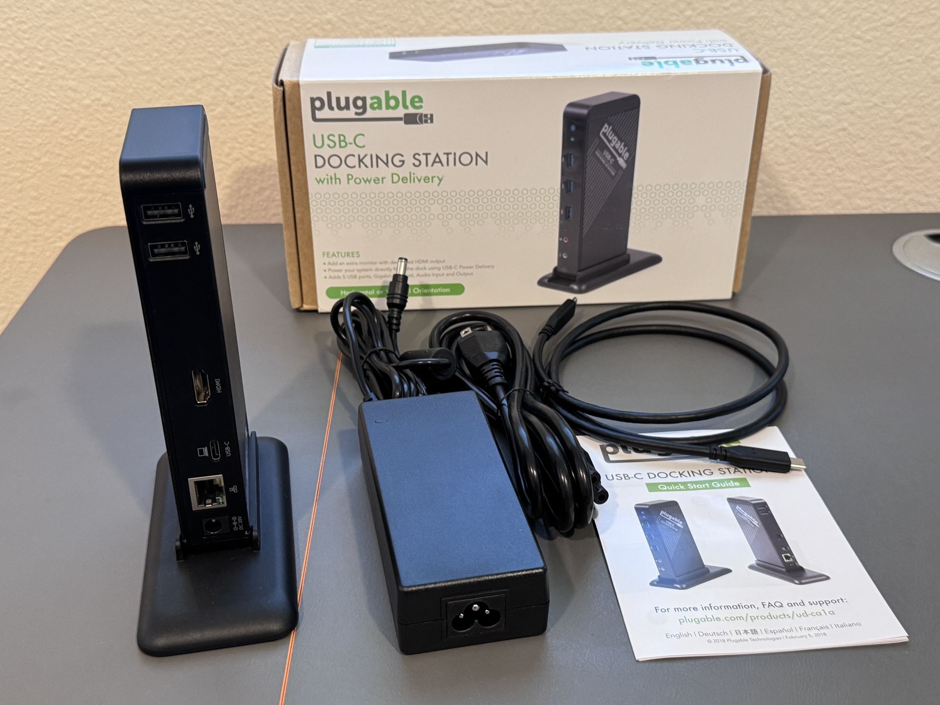 Brand New Plugable USB-C Dock with 4K HDMI and 60W Charging, Compatible with Thunderbolt 3/4, USB4, and USB C MacBook, iPhone, iPad, Windows, and Chro