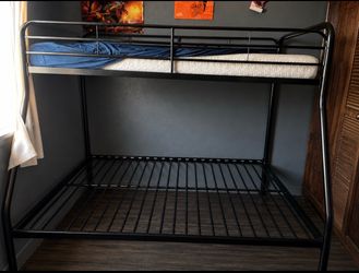 Black Metal Twin over Full Bunk Bed Frame
