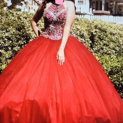 Burgundy Quinceañera Dress