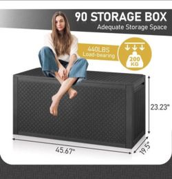 (2) 90 gallon deck boxes for outdoor storage