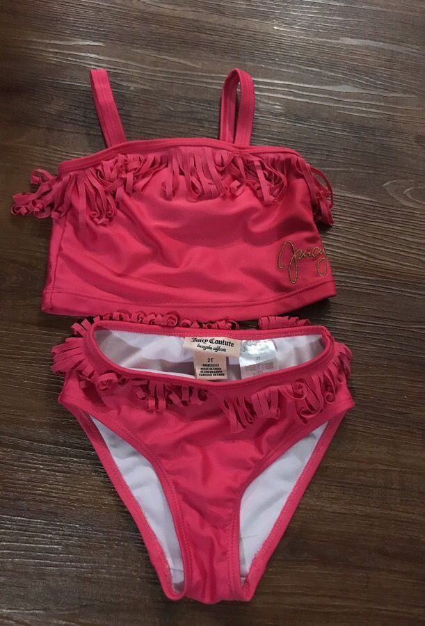 Juicy Couture size 2t fringe pink swimsuit