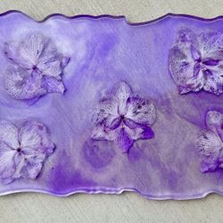 Handmade Tray With Fresh Flowers Preserved 