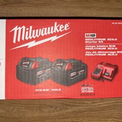 Milwaukee 48-59-1850 M18 RED LITHIUM XC 5.0 Ah Batteries (2) + 48-59-1812 M12 and M18 Multi Voltage Charger kit