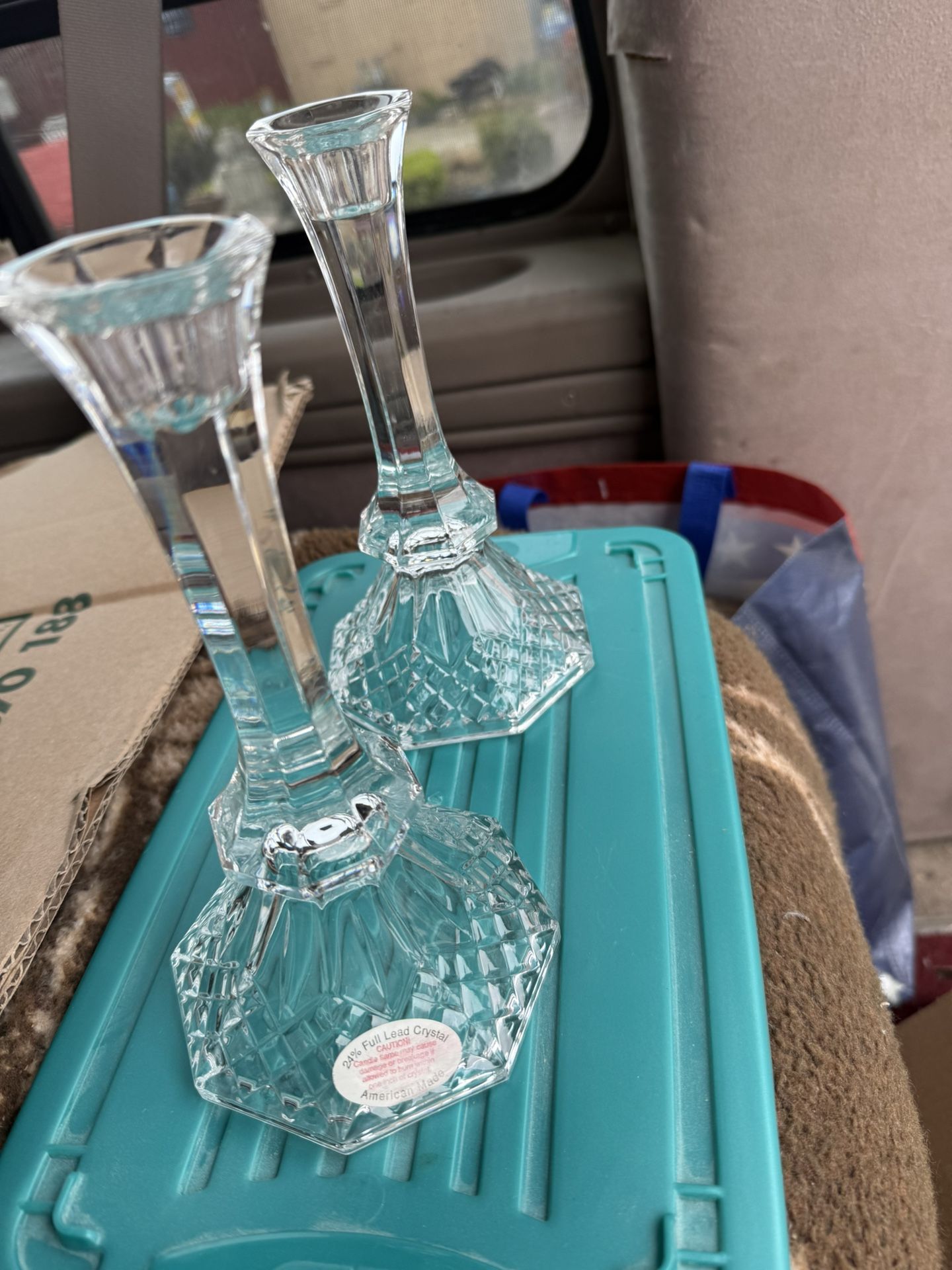 Vintage 24% Crystal Candle Holders