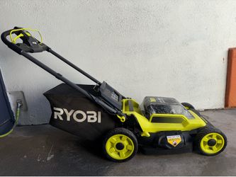 RYOBI ONE+ HP 18V Brushless 20 in. Cordless Battery Walk Behind Self-Propelled Lawn Mower (Tool Only) used like new