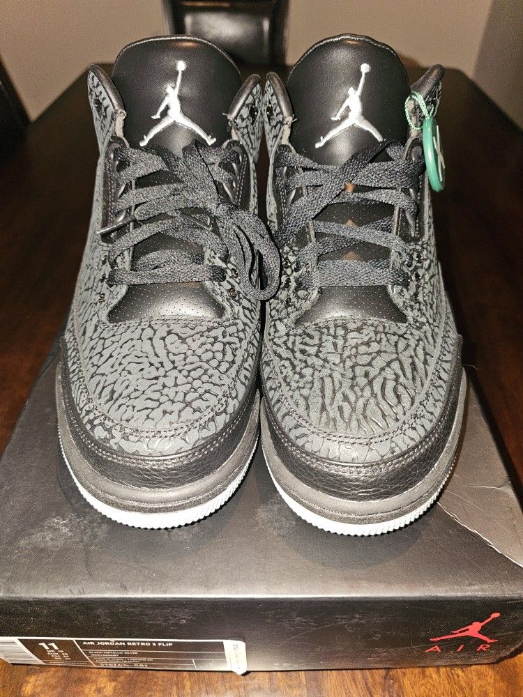 Air Jordan 3 Black Flip