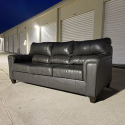 NFM Gray Leather Sofa, Can Deliver 
