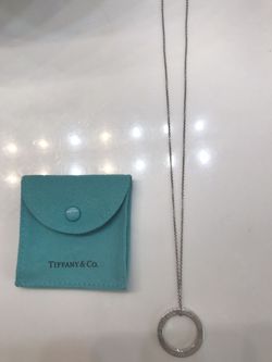Tiffany & Co Silver Necklace and Circle Charm