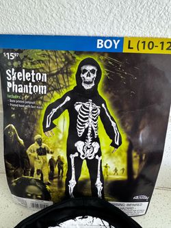 Skeleton Phantom Halloween Costume Boy Size L (10-12)