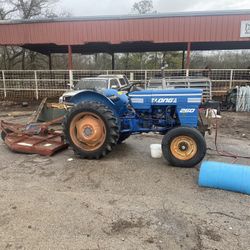 Long Tractor With Bush Hog