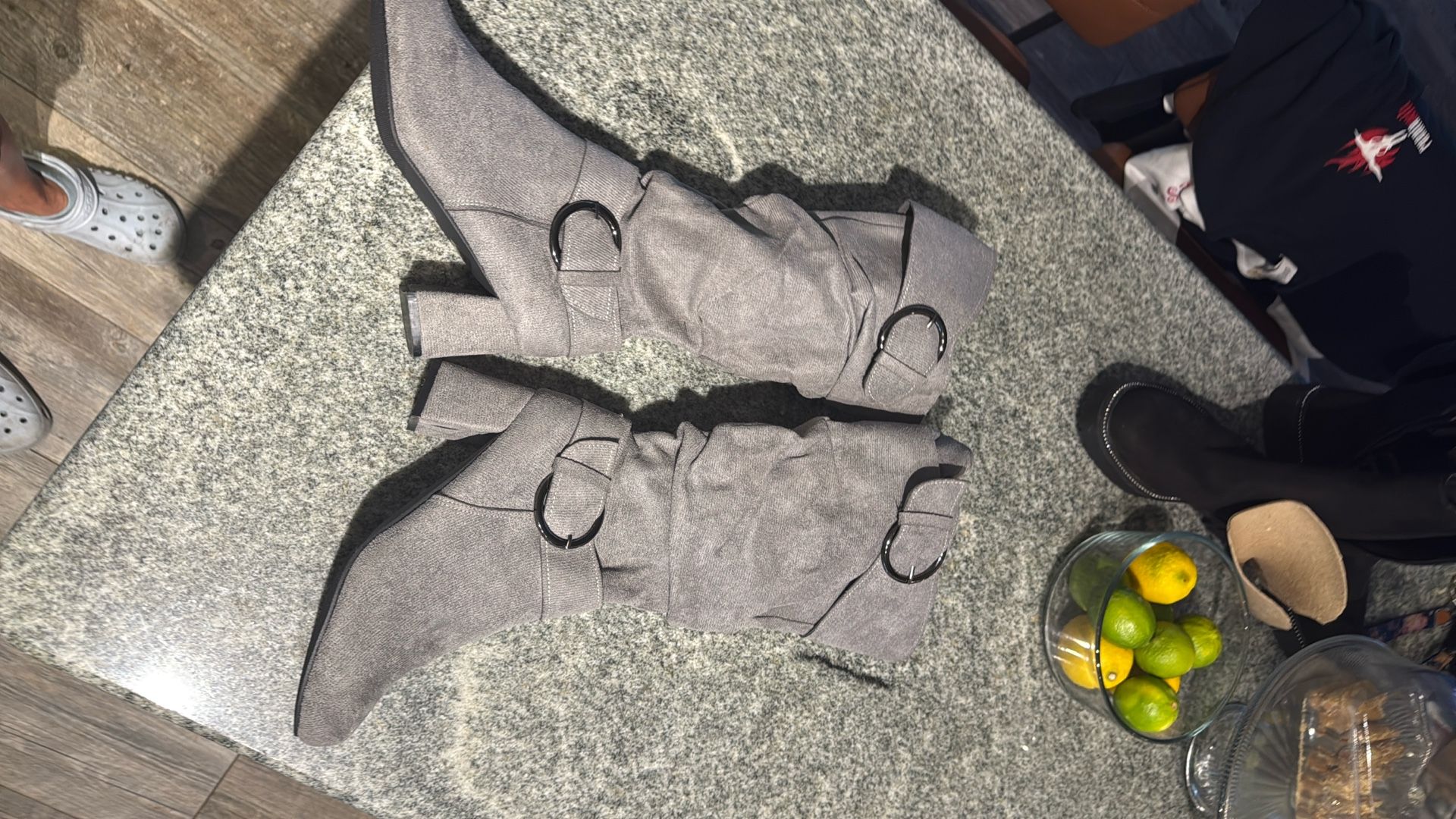 Grey slouching Knee High Boots  Size 9-9.5New