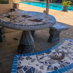 Concrete Patio Table Set