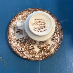 Royal Staffordshire Brown Tonquin Tea Cup And Saucer