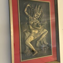 ( 2 ) CAMBODIAN EMBOSSED 20” X 30” Antique Framed Art !! MOVING REDUCED GREAT PRICE  !!! BEAUTIFUL COLLECTABLES !!!