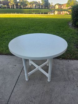 36" Fiberglass outdoor table all weather - PVC frame, Patio, Deck, Pool, balcony, porch furniture