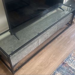 Glass Media Console Table 