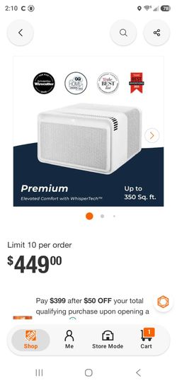 Windmill 8000 btu Window Air Conditioner with WhisperTech