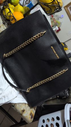 Michael Kors Ellis large leather shoulder tote in black